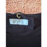 cupio  Black Long Sleeve Stretch Top Soft Viscose Scoop Hem Size M Photo 1