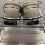 Sperry Cream Leather Boat Shoes with Moccasin Stitching Photo 5