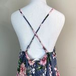 Hiatus Dress Womens XL Blue Pink Floral Midi Strappy Open Back Casual Summer Photo 6