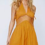 Nasty Gal Lace Insert Halter Neck Mini Skater Dress Photo 0