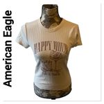 American Eagle Tan Happy Hour Ribbed T-shirt Short Sleeve size medium Photo 1