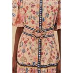 Farm Rio Cream Superbloom Tapestry Puff Sleeve Mini Dress XS Belted Floral Photo 1