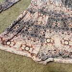 BCBGeneration Light pink and purple patterned long sleeve romper with lace back never worn  Photo 1