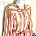 Francesca’s Coco & Jaimeson Brand Rosy Stripe Belted Linen Romper Cream Pink M Red Size M Photo 7