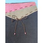Monteau Y2K Chocolate Brown Pink Faux Suede Knee Length Skirt Sz L Women Photo 1