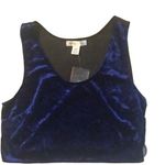 Band of Gypsies Blue Velvet Crop Top Photo 0
