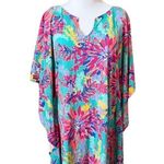 Lilly Pulitzer Stefani Dress Trippin & Sippin Beach Coverup Aqua Pink Cruisewear Photo 0