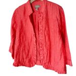 Chico's Linen Ruffle Trim Jacket Photo 1