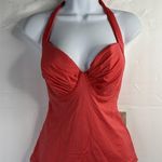 Tommy Bahama 36D Tankini Top Sunkissed Solids Pearl Underwire Halter Melon Berry Photo 2