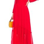 Maje  Rachana Red Crepon Maxi Dress Holiday Long Sleeve Modest NEW Photo 1