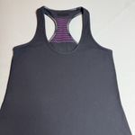 Lululemon  Racerback Tank Top CRB sz 6 Coal‎ Very Violet Ruffle EUC Rare Athletic Photo 2