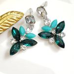 ZARA New!  Crystal Gems Post Earrings Photo 6