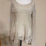 Free People  Annabelle Crochet Knit Pullover Top Off White Long Sleeve Large? Photo 2