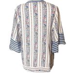 Addie  lace up floral boho print peasant top sz L Photo 1