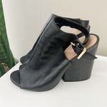 Tory Burch Grove Open Toe Leather Bootie Black Size 7 Photo 1