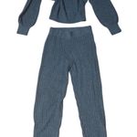 Pink Rose Knitted Long Sleeve And Pants Matching Set Photo 0