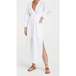 Rebecca Taylor  Long Smock Waist Linen & Crochet‎ Dress Size Large Photo 3