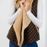 Judith March Check Mate Women’s Jacquard Checkered Vest w/ Shearling Lining Photo 5