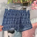 Bebop Blue Print Silky Elastic Waist Shorts Photo 0