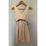 Rhapsody Light Pink Sleeveless Lace Overlay Mini Dress with Belt Photo 6