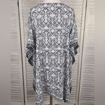 GOOD TIMES Beach Coverup/Caftan Black & White Floral Photo 2