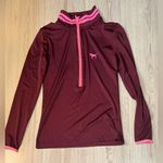 PINK - Victoria's Secret Victoria's Secret pink ultimate Maroon quarter zip sweatshirt sweater jacket Photo 0
