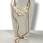 Free People  Katie Leather Shell Choker NWT Layered Necklace Beach Bohemian Surf Photo 13