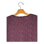 Cut Loose Shirt Women XS‎ Red Gray Long Sleeve Textured Knit Asymmetric Hem Top Photo 3
