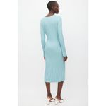 SIMON MILLER Teal Light Blue Ribbed Long Sleeve Fitted Maxi Dress Size Medium Photo 1