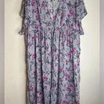 Torrid Sold  Grey Floral Lurex Duster Kimono size 3X/4X Photo 1