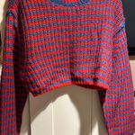 ZARA NWT Wool Alpaca Blend Crop Chunky Knit Striped Balloon Sleeve Crop Sweater Photo 6