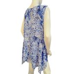Fever Blue White Floral Paisley Sheer Layered Tierred Flowy Sleeveless Top 2X Photo 5