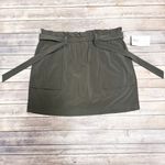 Athleta Arbor Olive Green Grey Paper Bag Skyline Tie Belt Skort 16T 16 Tall New Photo 1