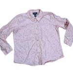 Vintage Denim & Co pink snap down collar embroidered floral shirt Size L Photo 0