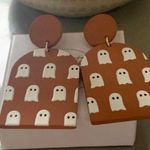 Ghost Boho Earrings, Halloween Jewellery, Halloween gifts, Earrings Brown Photo 0