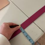 Pink Genuine Made in India Leather Double Silver Buckle Belt Size Medium Photo 4