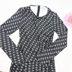 Sea New York Ada Asymmetric Dress Floral Ruched Mini Black White Size M Photo 5