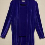 VeJaiz Purple Pleated Twin Set Jacket & Top Set Size M Photo 0