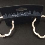 Nicole Miller  Scalloped Gold & Pave Crystal Hoops Photo 0