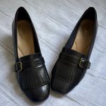 Clarks  Women’s “Tealie” Dark Navy/Black Leather Heeled Loafers Photo 10