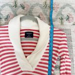 American Eagle VTG Y2K Waffle Knit Pink Stripe Shawl Neck Top Size Small Preppy Photo 4