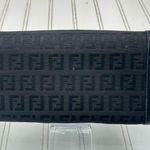 Fendi Vintage Black Zucca Logo Baguette Shoulder Bag Clutch Iconic Designer Photo 2