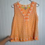 Vineyard Vines  orange pineapple print sleeveless top size small L31 Photo 1