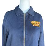 Looney Tunes Bugs Bunny Zip Jacket Navy Thats All Folks Cotton Cropped Small Photo 2