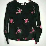 Lucca Couture Lucca Black Embroidered Long sleeve top‎ Sz S Photo 0