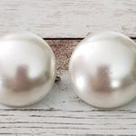 Vintage Clip On Earrings Pearlescent Circle with Screw to Tighten Photo 0