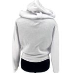 Womens Drawstring Full Zip Up Cropped Hoodie‎ Sweatshirt White Size Small Photo 2