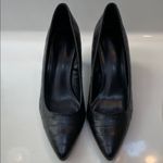 LOGO By Lori Goldstein LOGO Lori Goldstein Women’s Liza Leather Reptile Embossed Black Pointed Heels Photo 1