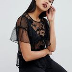 River Island Embroidered Mesh Top Photo 0