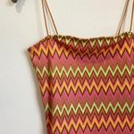 Rue 21  Pink and Green Zig Zag Spaghetti Strap Tube Top Tank Size M Photo 6